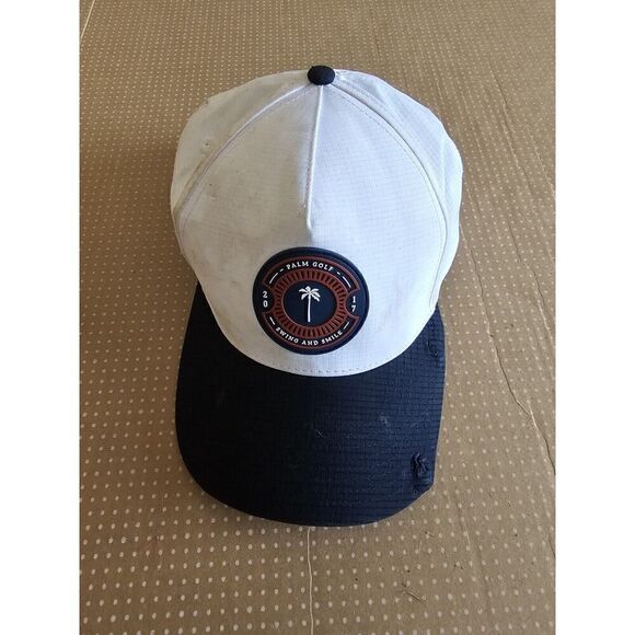 Palm Golf Co Hat Baseball Cap Mens White Solid Tree Strapback - Picture 1 of 11
